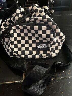 Vans Black & White Checkerboard Mini Drawstring Bag